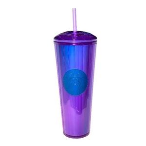 NWT Starbucks 24oz 2022 summer Venti purple kaleidoscope domed lid straw tumbler